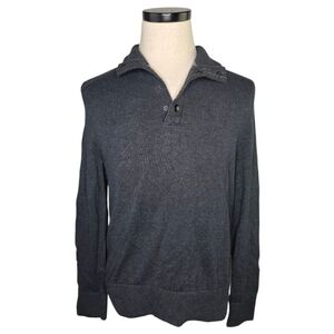Banana Republic Men’s Gray Shawl Collar Button Sweater Small Cotton Wool Blend